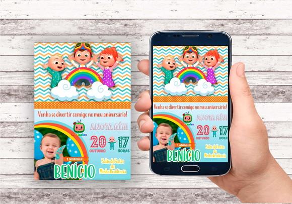 Convite Virtual - Cocomelon (com Foto)