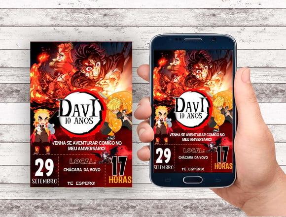 Convite Virtual - Demon Slayer