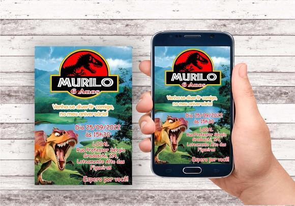 Convite Virtual - Dinossauro