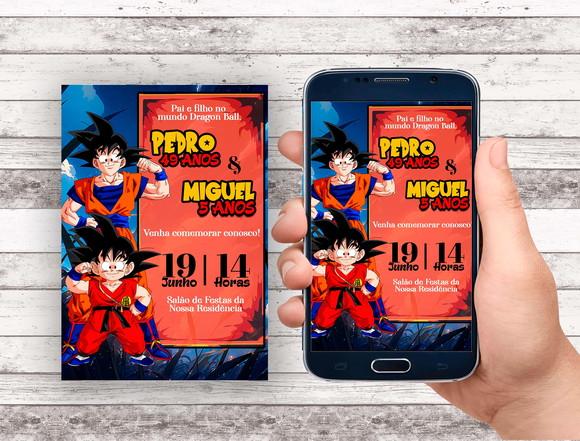 Convite Virtual - Dragon Ball Duplo (pai e Filho)