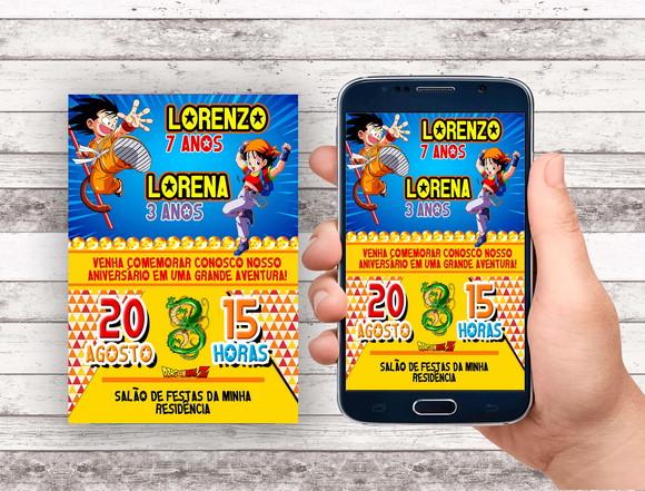 Convite Virtual - Dragon Ball Duplo