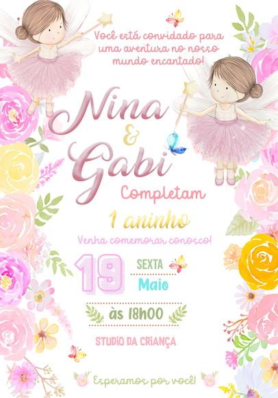 Convite Virtual - Fadas Gemeas