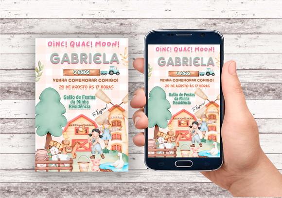 Convite Virtual - Fazendinha Boho Menina