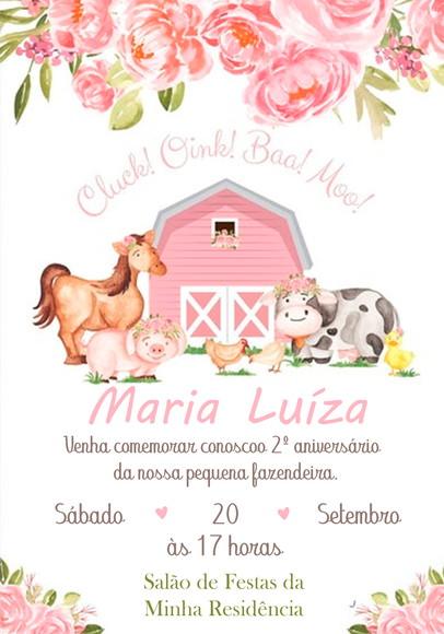 Convite Virtual - Fazendinha Menina 02
