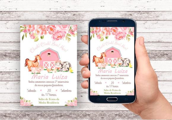 Convite Virtual - Fazendinha Menina 02