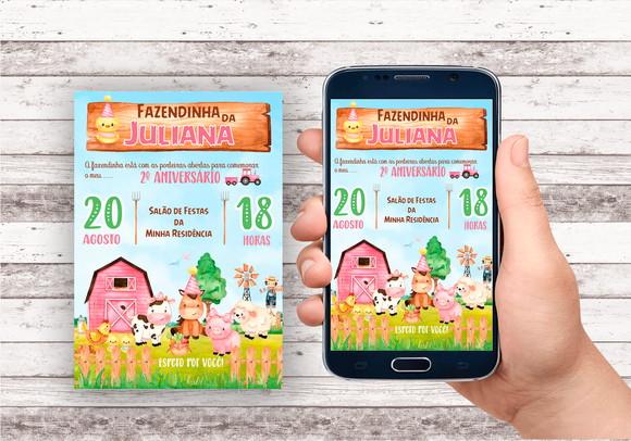 Convite Virtual - Fazendinha Menina