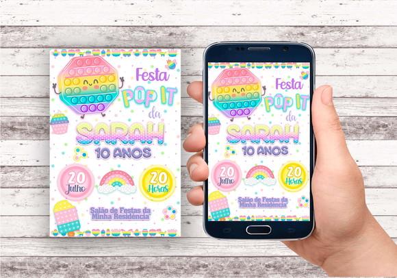 Convite Virtual - Fidget Toys (pop It) Candy