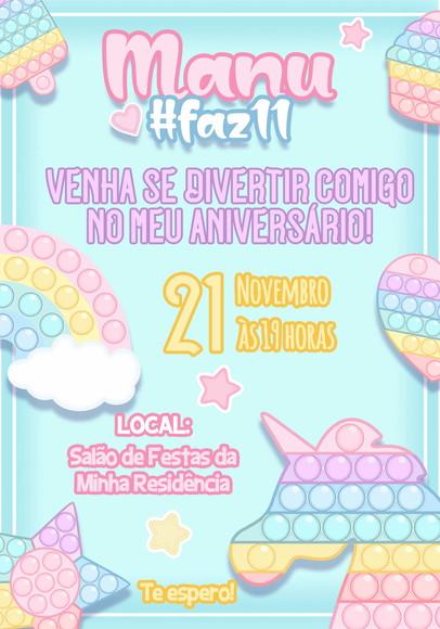 Convite Virtual - Fidget Toys (pop It) 02