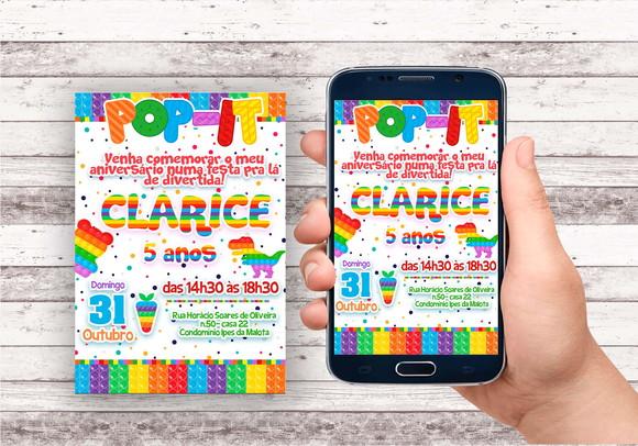 Convite Virtual - Fidget Toys (pop It) 03