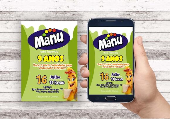Convite Virtual - Fini Verde - Banana