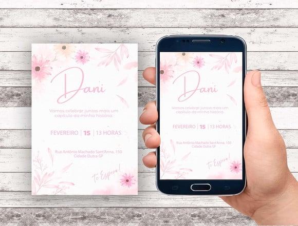 Convite Virtual - Floral Clean