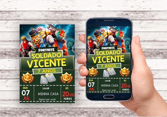 Convite Virtual - Fortnite