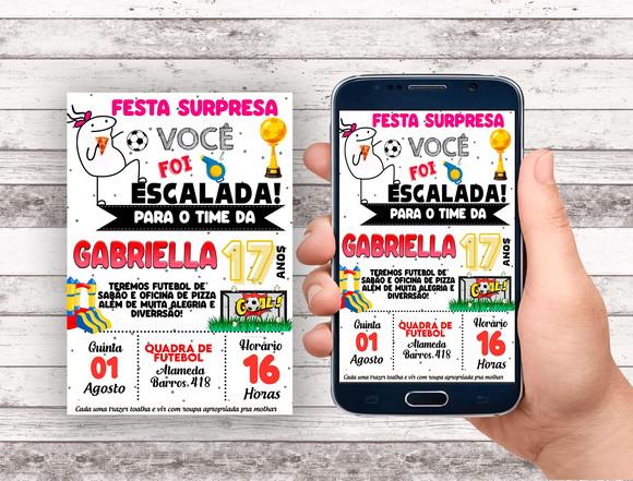 Convite Virtual - Futebol e Pizza Feminino
