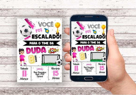 Convite Virtual - Futebol Menina