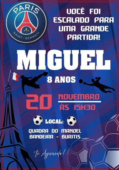Convite Virtual - Futebol Psg