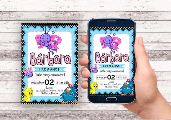 Convite Virtual - Galinha Pintadinha - Borboletinha