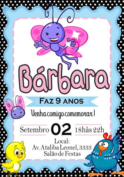 Convite Virtual - Galinha Pintadinha - Borboletinha