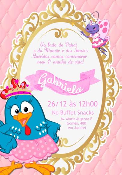 Convite Virtual - Galinha Pintadinha Realeza