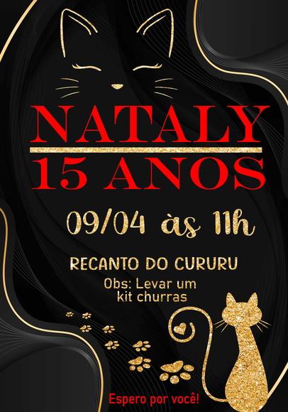 Convite Virtual - Gatos - 15 Anos