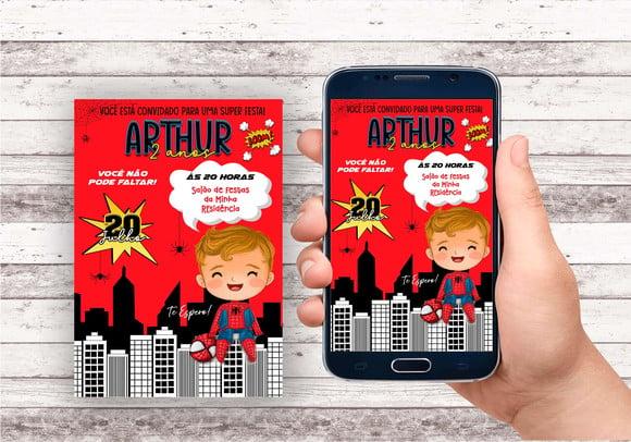 Convite Virtual - Homem Aranha Baby