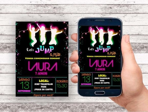 Convite Virtual - Jump Neon