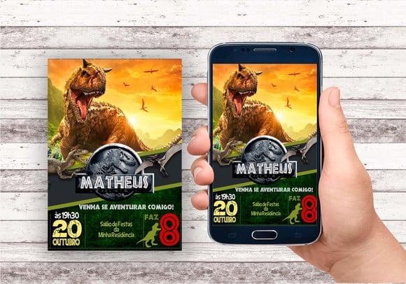 Convite Virtual - Jurassic World/ Park