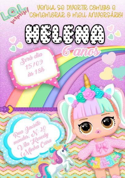 Convite Virtual - Lol Unicornio