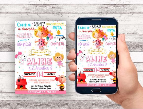 Convite Virtual - Lucy / Snoopy