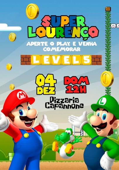 Convite Virtual - Mario Bross
