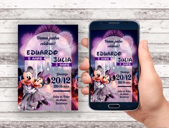 Convite Virtual - Mickey e Minnie 100 Anos