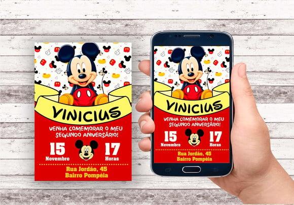 Convite Virtual - Mickey Mouse