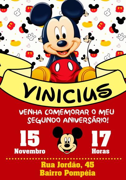 Convite Virtual - Mickey Mouse