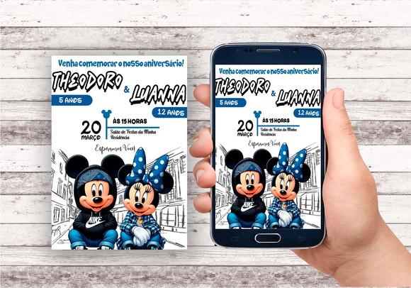 Convite Virtual - Mickey e Minnie Street