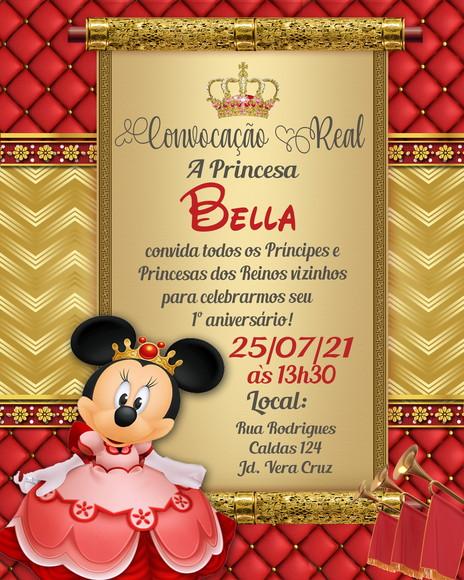 Convite Virtual - Minnie Realeza Vermelho