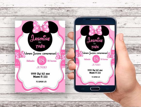 Convite Virtual - Minnie Rosa 03