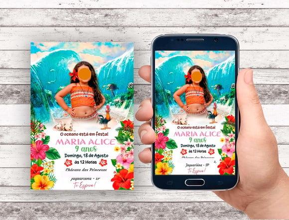 Convite Virtual - Moana (com Foto)