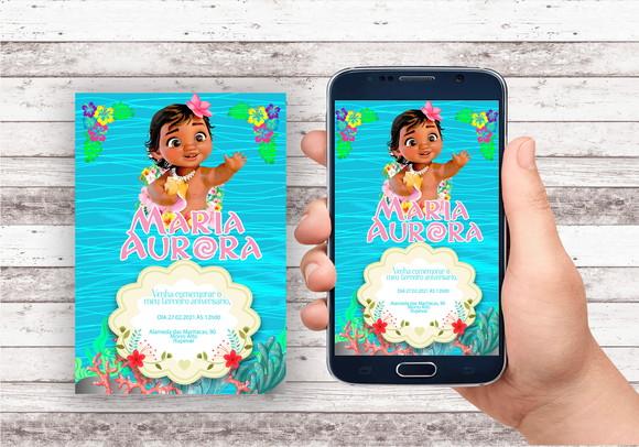 Convite Virtual - Moana Baby