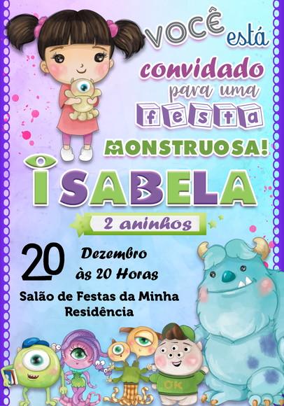 Convite Virtual - Monstros Sa Aquarela