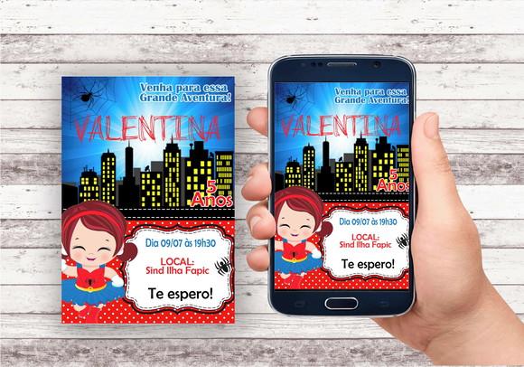 Convite Virtual - Mulher Aranha