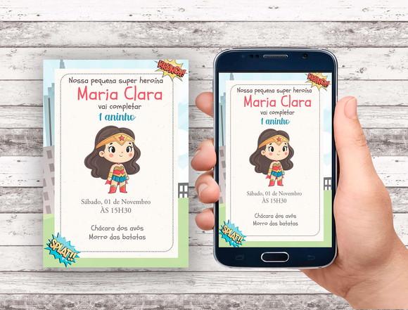 Convite Virtual - Mulher Maravilha Baby