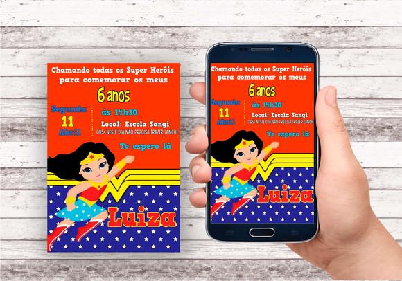 Convite Virtual - Mulher Maravilha