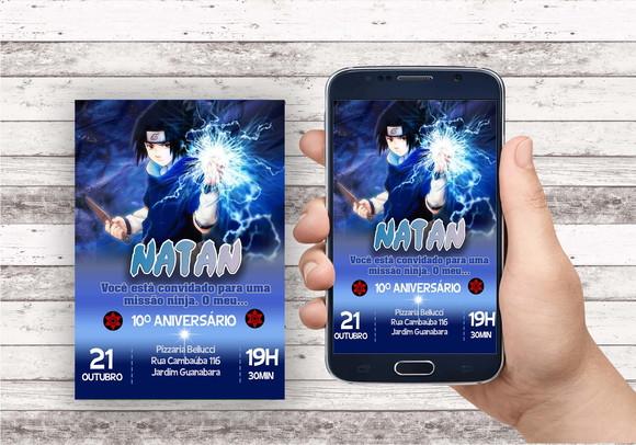 Convite Virtual - Naruto - Sasuke