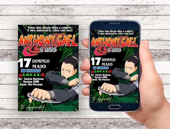 Convite Virtual - Naruto - Shikamaru