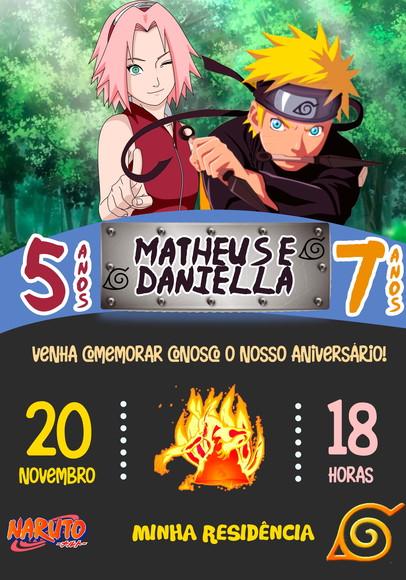 Convite Virtual - Naruto e Sakura