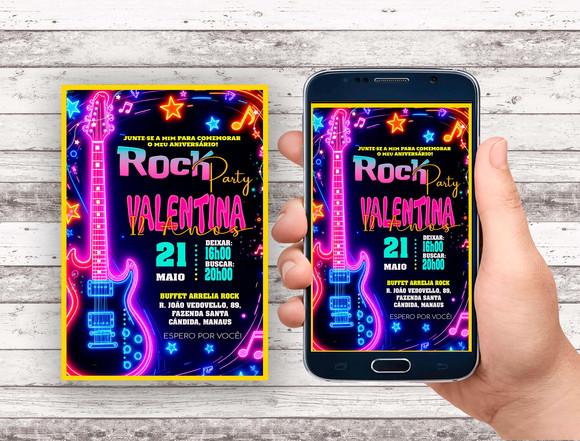 Convite Virtual - Neon Rock