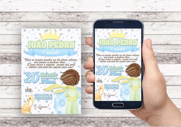 Convite Virtual - o Pequeno Principe Aquarela