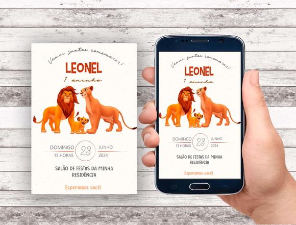 Convite Virtual - o Rei Leão Minimalista