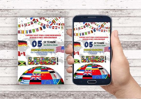 Convite Virtual - Paises e Bandeiras