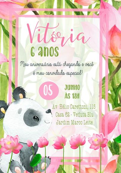 Convite Virtual - Panda Menina