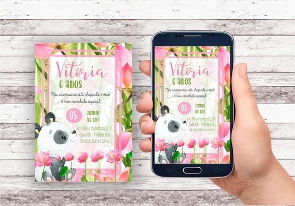 Convite Virtual - Panda Menina